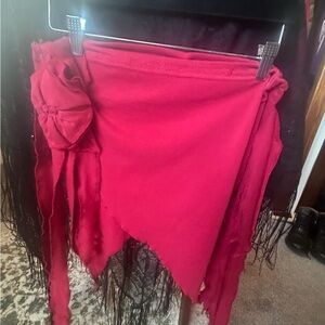 Asymmetrical Skirt in Vibrant Red